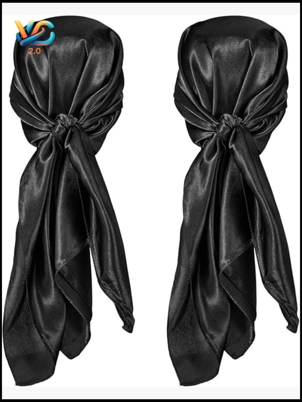 Silky Square Head Scarf 2 Pcs Large Neck Scarf Sleeping Hair Wrapping Satin